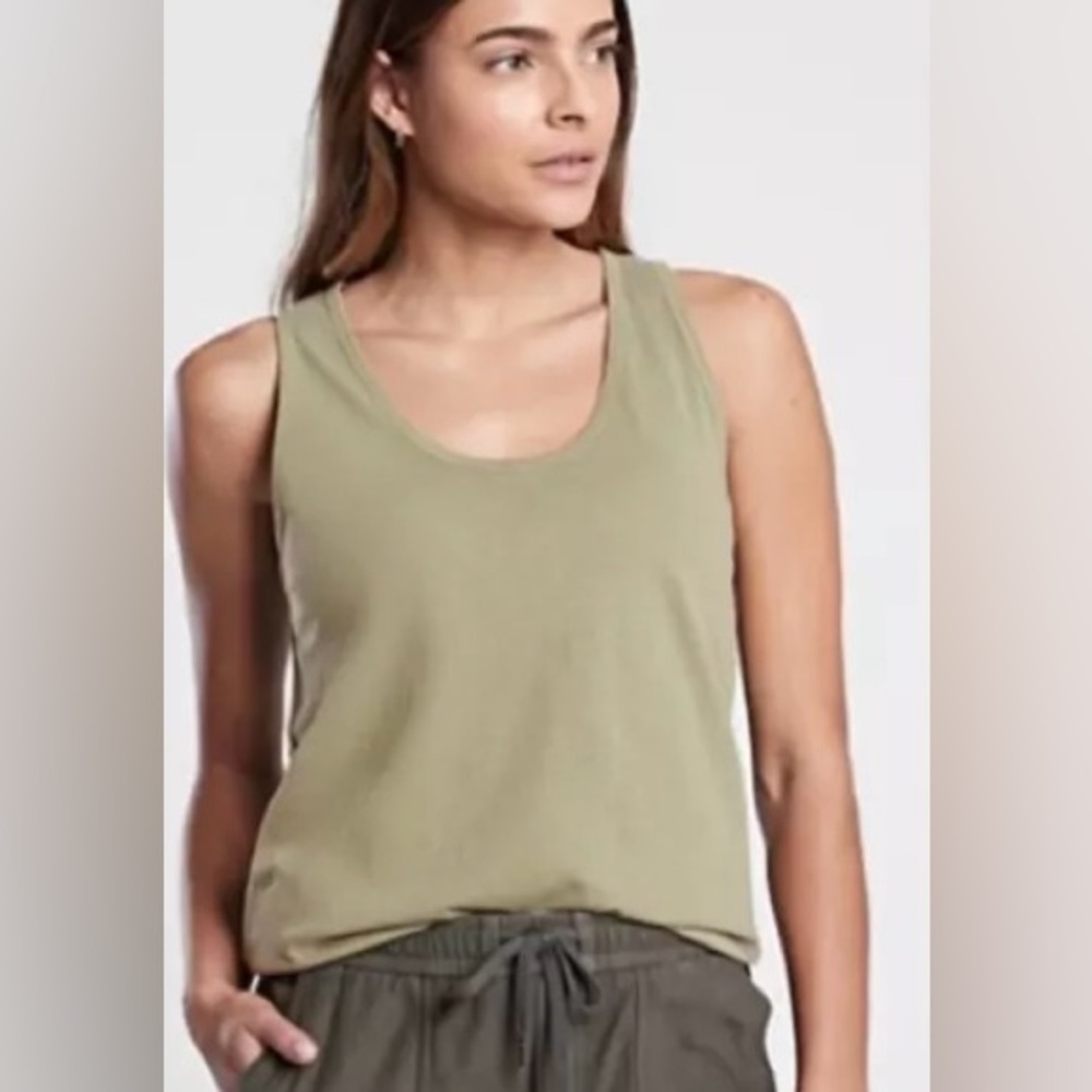Athleta Organic Cotton Daily Tank Top, Laurel Olive
